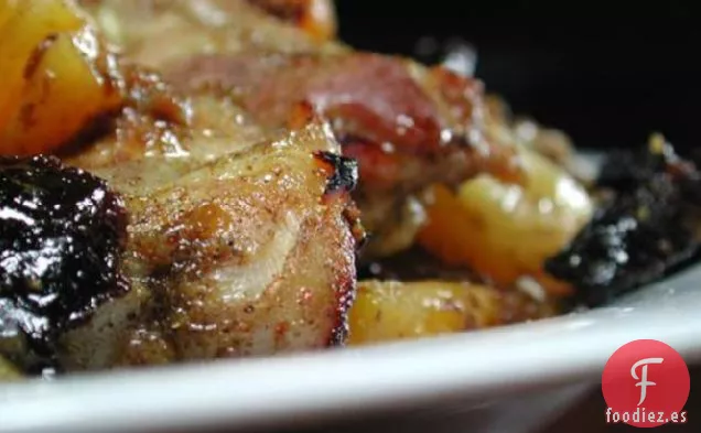 Pollo Marroquí Picante Con Albaricoques y Ciruelas Pasas (Bajo en Grasa)