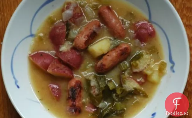 Sopa De Col Rizada, Patata Y Salchicha Shabby Chic