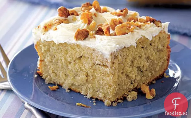Pastel de Plátano con Glaseado de Queso Crema