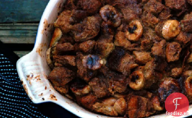 Pudín de Pan de Plátano y Dulce de Leche