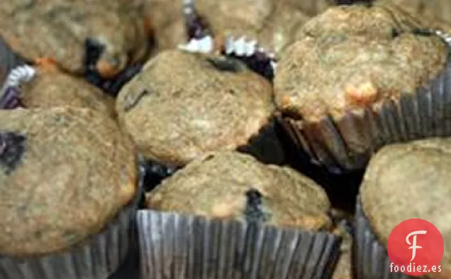 Muffins de Trigo de Plátano y Arándanos sin Azúcar Añadidos