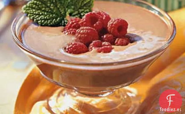Cupés Frangelico Crème Anglaise de Chocolate con Frambuesas Frescas