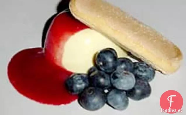 Panna Cotta De Limón Con Salsa De Frambuesa Y Naranja