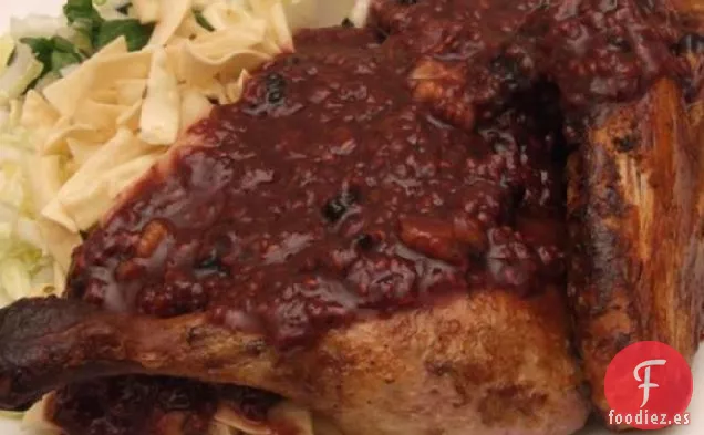 Patito Asado en Salsa de Frambuesa