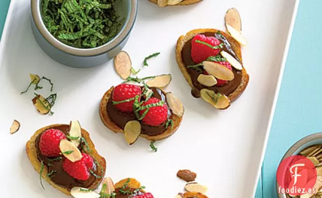 Bruschetta de Chocolate y Frambuesa