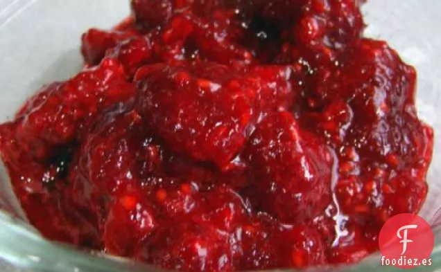 Salsa de Frambuesa Fresca, Fácil! ¡Por favor! Sin azúcar.