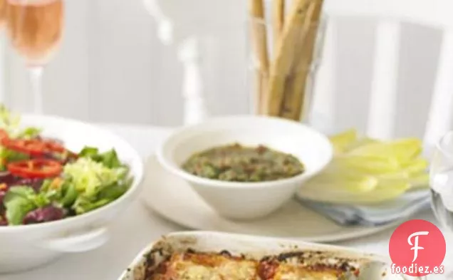 Pesto De Almendras, Albahaca y Tomate Con Achicoria