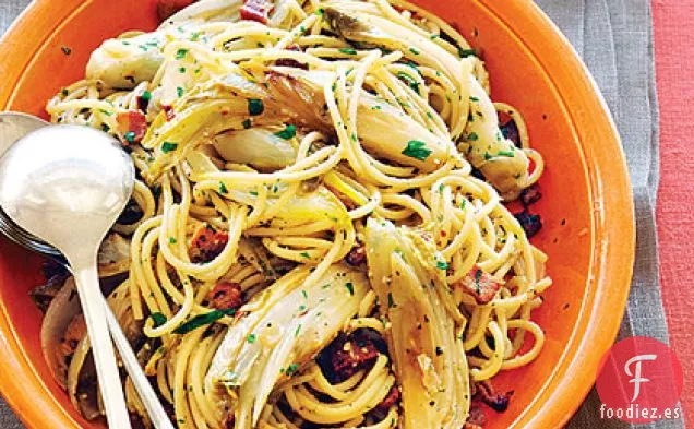 Espaguetis con Escarola y Tocino
