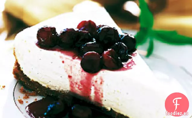 Tarta de Queso con Arándanos en Glaseado de Oporto