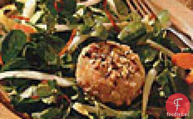 Ensalada de Queso de Cabra Con Costra de Avellanas