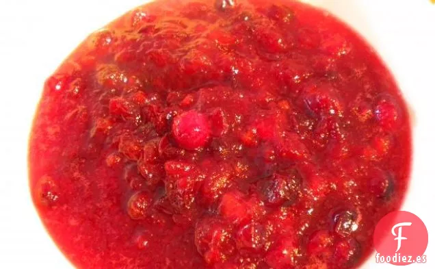 Salsa de Arándanos Con Jugo de Naranja, Mandarina y Piña