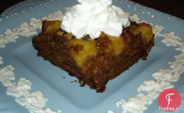 Pan de Jengibre Invertido Con Arándanos y Piña