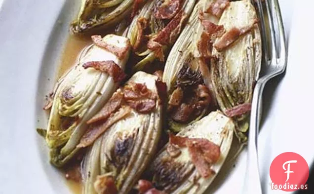 Achicoria Estofada Con Tocino, Sidra y Ajo