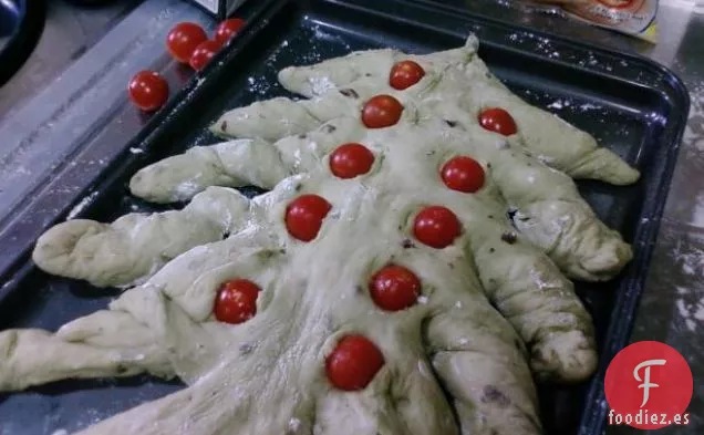Pan de Árbol de Navidad Matcha