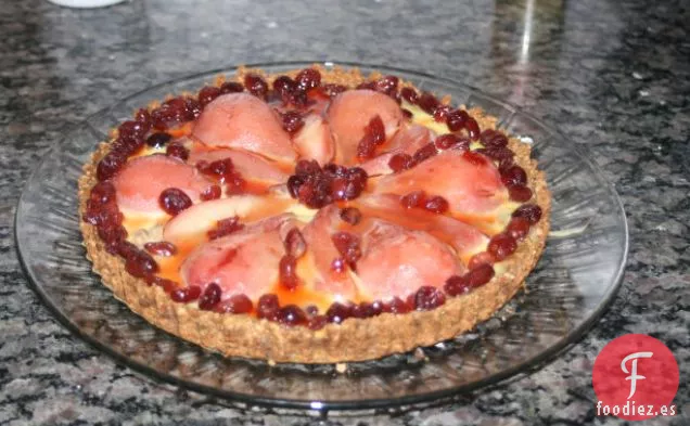 Tarta De Pera De Arándano Con Corteza De Pan De Jengibre