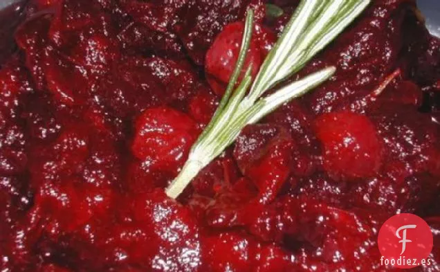 Salsa De Arándanos Con Miel Y Limón Y Romero