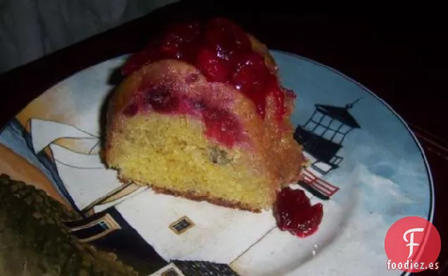 Pastel De Arándanos Con Salsa De Naranja