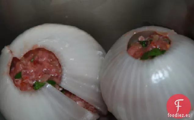 Cebollas Estofadas Con Relleno De Arroz Dulce
