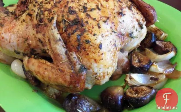 Pollo Asado Con Higos Frescos y Cebollas
