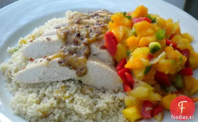 Chuletas De Pollo Brasileñas Con Salsa Tropical Cruda