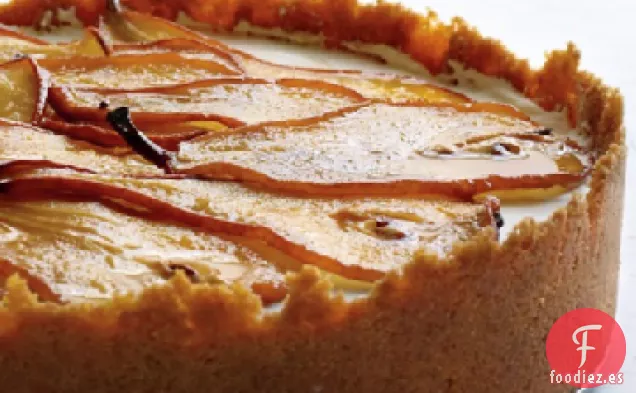 Tarta de Queso de Arce con Peras Asadas