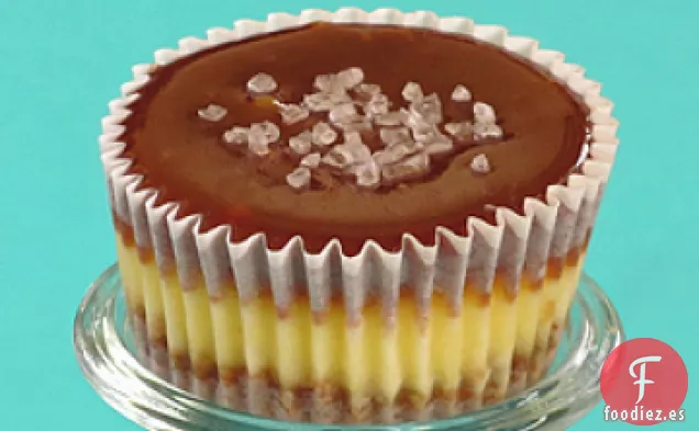 Cupcakes de Tarta de Queso con Caramelo y Chocolate