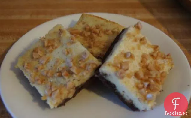 Barras de Pastel de Queso con Tapa de Caramelo