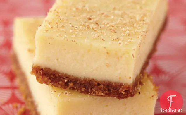 Barras de Pastel de Queso de Ponche de Huevo de Elizabeth