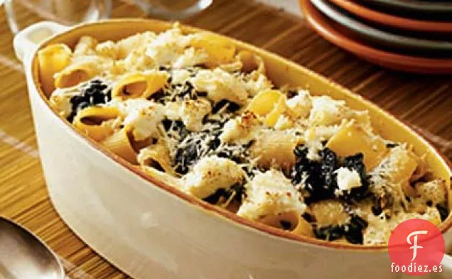 Rigatoni al horno con Ricotta y Berza