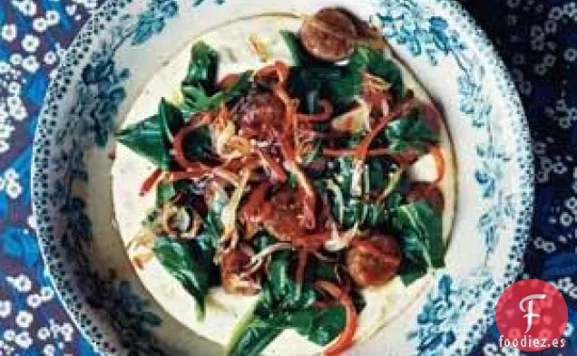 Andouille Salteado Y Verduras Con Sémola De Maíz