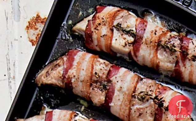 Pescado azul envuelto en tocino