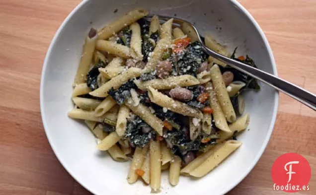 Cena de esta noche: Pasta con Verduras y Frijoles