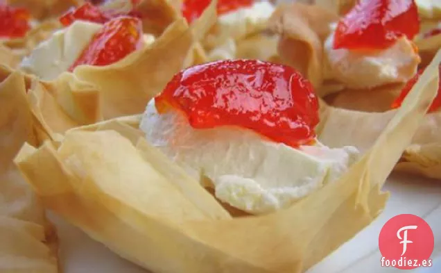 Tartas de Pasta Filo Fáciles con Jalea de Pimiento Picante