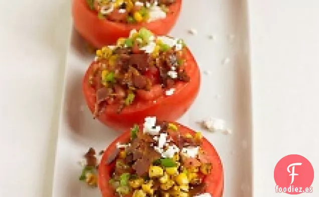 Tomates Rellenos De Ensalada De Maíz A La Parrilla