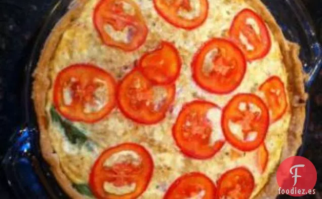 Quiche con Tomate, Albahaca y Ajo