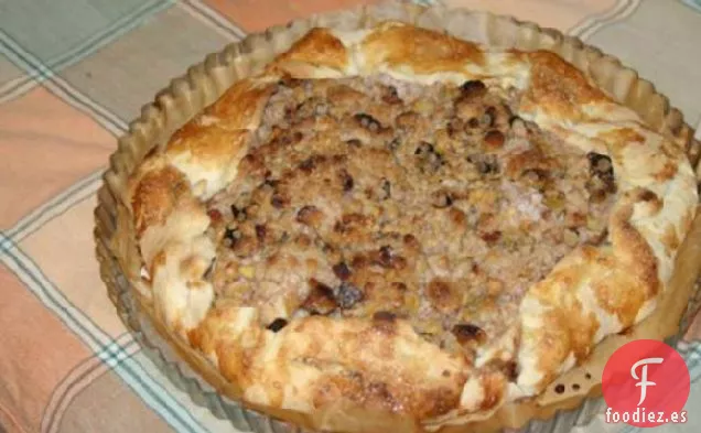 Galette de Manzana Con Nueces y Pasas y una cobertura de Streusel