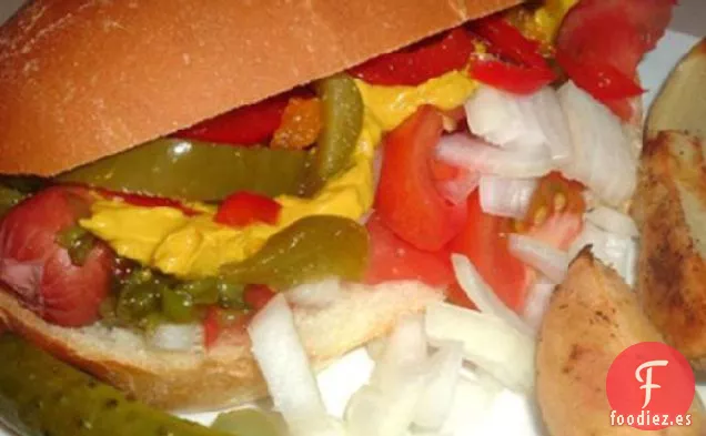 Perritos Calientes y Papas Fritas al estilo de Chicago