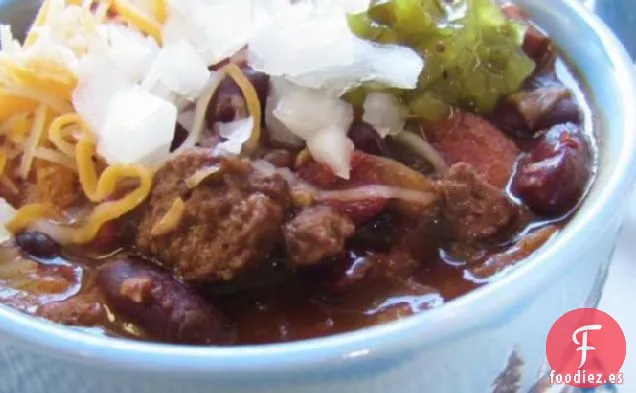 Delicioso Chili de Frijoles y Salchichas Rápido y fácil
