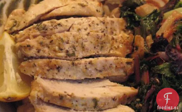 Pollo Al Limón Toscano Con Ensalada Tibia De Frijoles