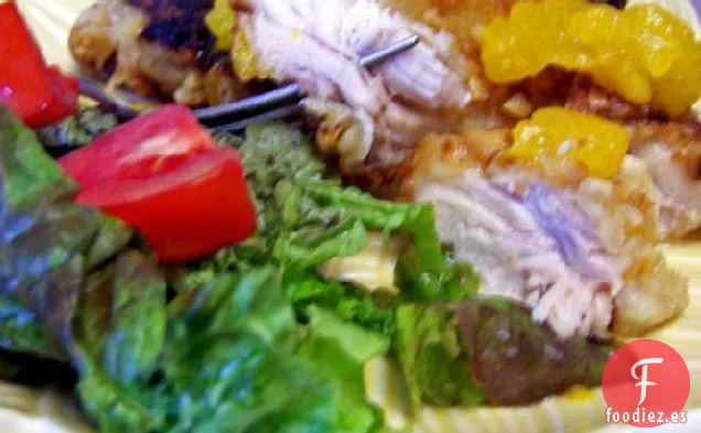 Pollo A La Macadamia Con Salsa Frangelico De Naranja