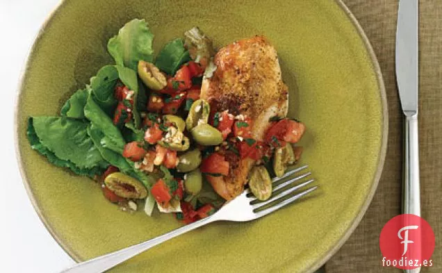 Pollo Asado con Salsa de Oliva