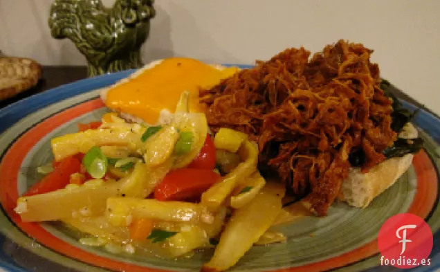 Pollo a la barbacoa tirado-Olla de cocción lenta