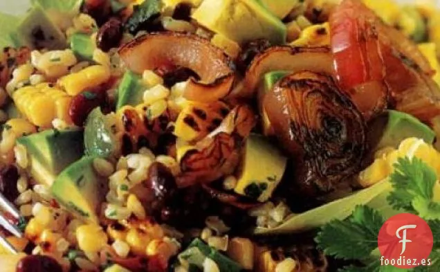 Ensalada De Maíz A La Parrilla Con Frijoles Negros Y Receta De Arroz