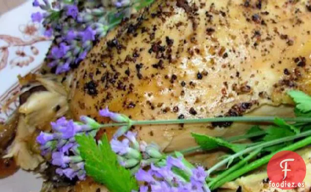 Pollo Asado de Lavanda, Levístico y Lima Con Miel