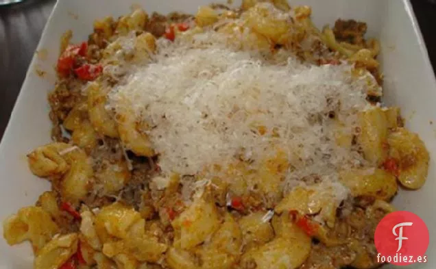 Paprikash de Pavo molido y Macarrones