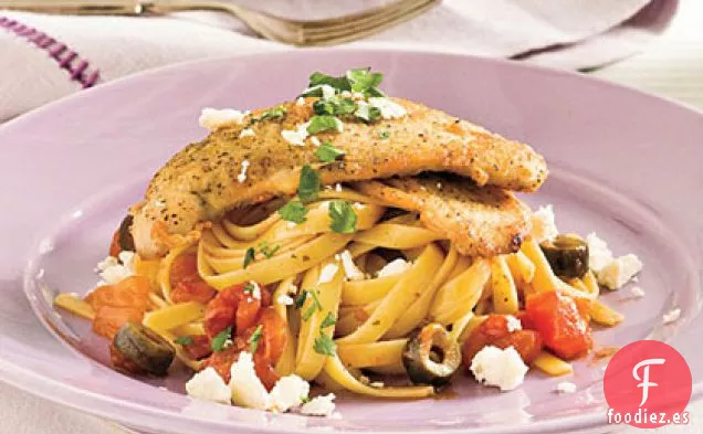 Chuletas de Pavo Mediterráneo y Pasta