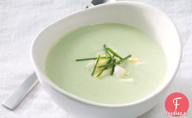 Sopa Helada De Pepino Con Menta, Berros Y Queso Feta