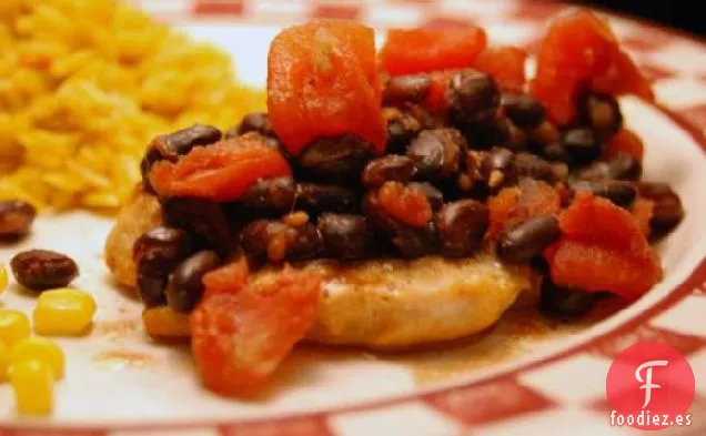 Chuletas De Pavo Con Salsa De Frijoles Negros Ahumados