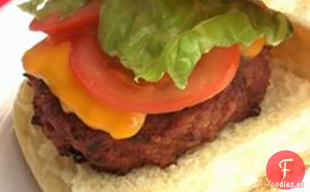 Hamburguesas de pavo de Travis con un bocado