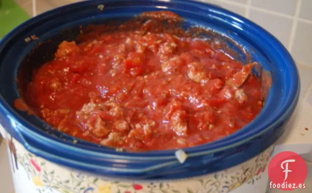 Salsa de Carne de Pavo de Día Perezoso (Para Espaguetis)
